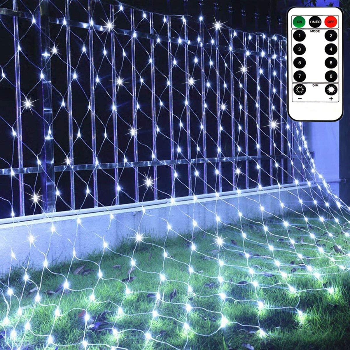 Garden Net Lights Waterproof Battery Operated with Remote, 8 Lighting
