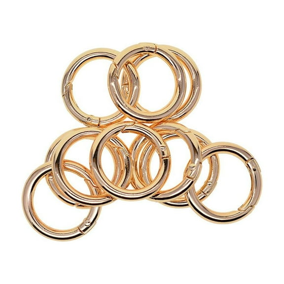10pcs 28mm Round Sp Snap Hooks carabiner key chain key golden