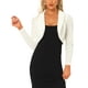 thumbnail image 1 of INSPIRE CHIC Chaqueta corta de terciopelo con cuello de solapa y mangas largas para mujer, color blanco, 1 of 6
