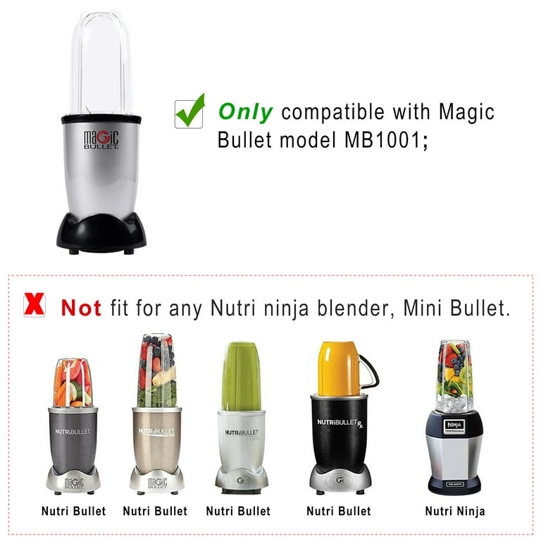 oz Magic Bullet Blender Cups Replacement with Flip Top To-Go Lid and Handle  - 2