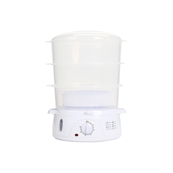 Rosewill 4-in-1 Electric Food Steamer, 9.5 Qt 3-Tier Stackable, 800W, White
