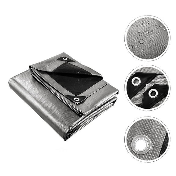 CIMAXIC Waterproof Heavy Duty Tarpaulin Canopy Silver Pe 1Set