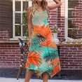 thumbnail image 4 of Ovzne Robes pour Femmes Robe d'Été Mode Imprimée Sans Manches Col Rond Débardeur Décontracté Robe de Printemps Imprimée Liquidation, 4 of 7