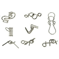 NATEFEMIN 8 Pack Metal Wire Puzzle IQ Brain Teasers Classic Interlocking Game Improve Logic Skills Perfect Gift for Teens and Adults