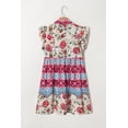 thumbnail image 6 of Rose Floral Ethnic Print Ruffle Mini Dress, 6 of 8
