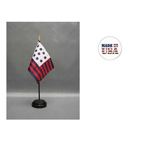 Made in the USA. 2 Guildford Courthouse 4"x6" Miniature Desk & Table Flags Includes 2 Flag Stands & 2 Guildford Courthouse Small Mini Stick Flags