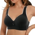 thumbnail image 2 of Entyinea Women's T-shirt Bra Fashion Lace Unlined Underwire Bra Black 38, 2 of 3