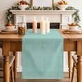 thumbnail image 2 of Table Runner 72 Inches Long for Kitchen Dining, Linen Mint Green Dresser Scarf Farmhouse, Dining Table Decorations for Wedding/Parties, Modern Minimalist Pure Solid Color 13 x 72 In, 2 of 8