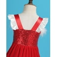 thumbnail image 5 of DPOIS Toddler Girls Red Velvet Tutu Dress Christmas Santa Miss Claus Princess Dresses, 5 of 7