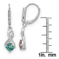 thumbnail image 3 of Primal Silver Sterling Silver Created Alexandrite and Diamond Earrings, 3 of 5