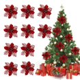 thumbnail image 2 of Flores de Pascua Jadeshay 10 piezas con purpurina navideña, 2 of 11