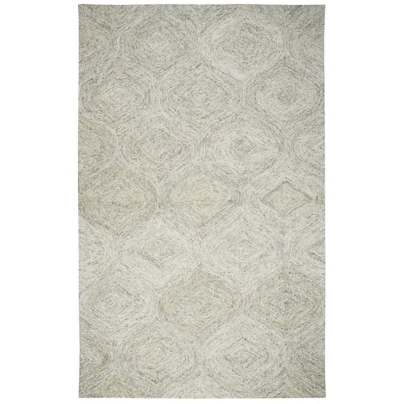 Alora Decor London 3' x 5' Trellis Beige/Gray/Rust/Blue Hand-Tufted Area Rug