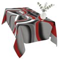 thumbnail image 2 of Grey Geometric Table Cloth Waterproof Tablecloths, Modern Abstract Black White Red Striped Tablecloth Dining Table Cover for Kitchen Party Tabletop Outdoor, Rectangle Tablecloth 54x108 Inch, 2 of 9