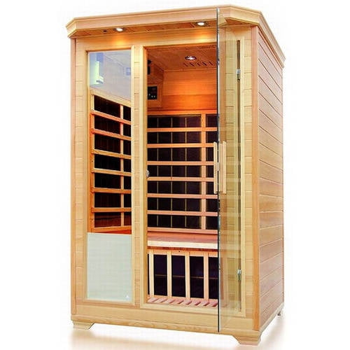ALEKO SH2EBRO 2-Person Canadian Hemlock Wood Indoor Dry Infrared Sauna with 8 Carbon Fiber... by ALEKO