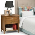 thumbnail image 2 of Warm Shaker Wood 24" Transitional Bedside Nightstand Table in Light Golden Brown, 2 of 10