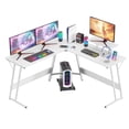 thumbnail image 2 of YRLLENSDAN L Shape Gaming Desk Table, 50 Inch Corner PC Gaming Desk with Monitor Stand, L-Shaped Computer Desk Table, Gamer Work Desk for Home Office, White, 2 of 7