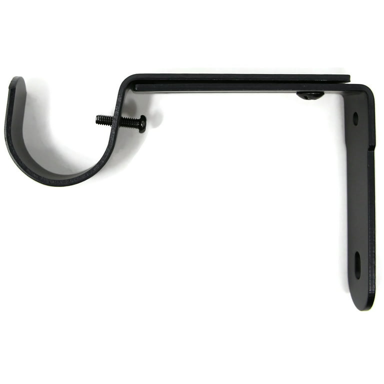 Orly's Dream Adjustable Curtain Rod Extension Brackets - ⅝ or ¾ Inch Rod  (Black 