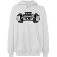 thumbnail image 2 of OXI Hoodie Sweatshirt - Your Workout is, Basic Casual Hoodie for Men's and Women Fleece Hoodie Long Sleeve - White Small, 2 of 3