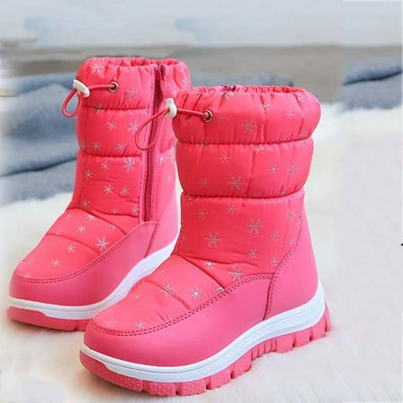 

Hipattires Kids Shoes Girls Winter Shoes Red Breathable Boots Fashion Shoes