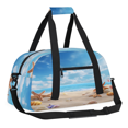 thumbnail image 2 of Herdesigns Ocean Beach Seashell Starfish Sports Duffle Bag for Women & Men, Nautical Coastal Gym Bag Dance Bag Overnight Bag Carry On Weekender Travel Bag, 2 of 7