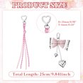 thumbnail image 2 of Uxcell Leather Bow Keychain, 9.8 Inch PU Cute Bow Heart Key Chain Pendant Charm with Braided Strap for Phone Case Car Key Handbags Purses Decorations, Pink, 2 of 6