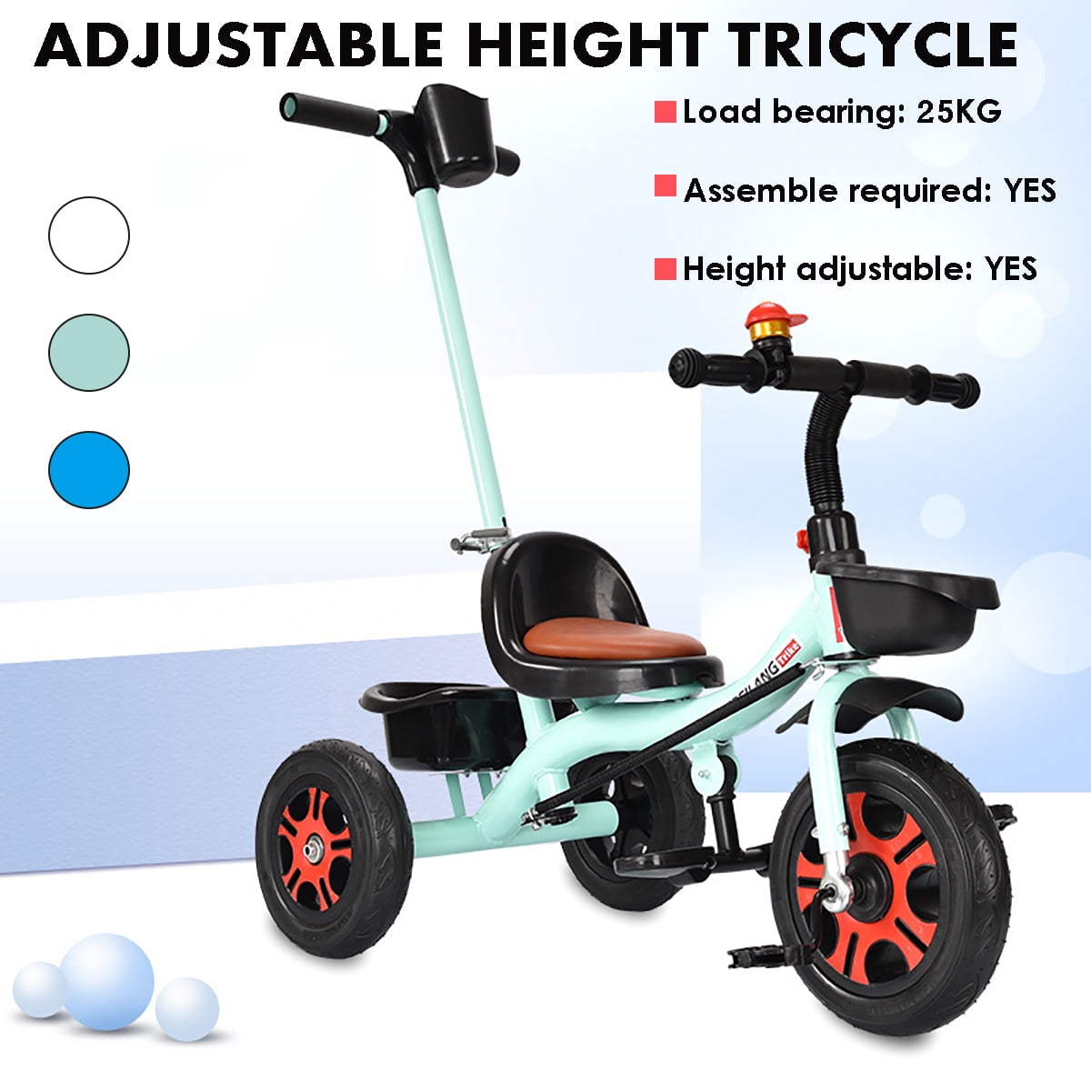 Children Trike First Gift Kids Toy Parent Handle Push 3 Wheels Bicycle Stroller 