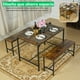 thumbnail image 2 of HOMYLIN Juego de Mesa y Sillas de Comedor, Mesa de Comedor de Cocina de Madera Rústica con 2 Bancos, 4 Asientos, Ideal para Casa, Cocina y Comedor. Vintage., 2 of 5