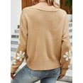 thumbnail image 5 of nine bull Cardigan Sweaters for Women,Long Sleeve Floral Open Front Sweater V Neck Outwear Cardigan (Khaki S), 5 of 7