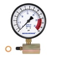 thumbnail image 1 of MEASUREMAN Conjunto de manómetro de prueba de presión de gas de acero de 4 pulgadas, conexión FNPT de 3/4 pulgadas, 0-15 Psi/0-30 InH2O, precisión del 1,6%, 1 of 5