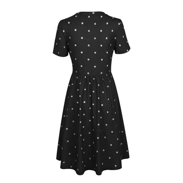 Sonducket Vestido de mujer Vestido de mamá de punto de manga corta de tela de alimentación de enfermería Prendas para la parte del cuerpo negro XL