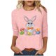 thumbnail image 5 of Camisetas Casuales de las Mujeres Impresas 3/4 Manga Cuello Redondo Blusa, Moda Ligera Superior para el Hogar Y el Uso Diario, Cómoda Imitación de la Tela Del Estante, 5 of 7