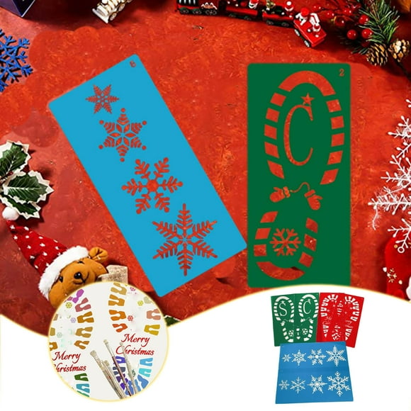 Wal-mart Deals Viflosae Snowflake Christmas Painting Template DIY Color Hollow Template Holiday Decoration Spray Painting Board Grocery under $3