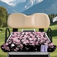 thumbnail image 3 of XYZCANDO Pink Cherry Blossom Golf Cart Seat Cover - 4 Storage Pockets Washable Non-Slip Universal 2-Seat Golf Cart Seat Protector, 3 of 9