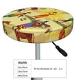 thumbnail image 4 of Bingfone12 Inch Padded Round Bar Stool Cover Cushion With Elastic Fabric Round Chair Seat - Ethnic African, 4 of 7