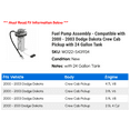 thumbnail image 2 of Fuel Pump Assembly - Compatible with 2000 - 2003 Dodge Dakota Crew Cab Pickup with 24 Gallon Tank 2001 2002, 2 of 2