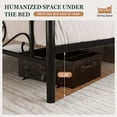 thumbnail image 5 of Amolife Twin Size Metal Platform Bed Frame With Vintage Butterfly Pattern Headboard&Footboard, Black, 5 of 8