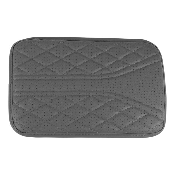 Funda del Consola Central del Coche Funda para Reposabrazos con Bolsa de Almacenamiento 11.81"x7.76"x0.59" Cuero Nappa Gris