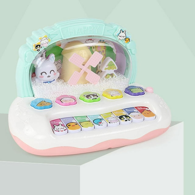 Juguete interactivo de animales para bebé con música, juego activo portátil, juguetes Montessori para Verde perfke teclado piano