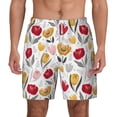 thumbnail image 3 of Uemuo Tulips Flowers Pattern Mens Swim Trunks Quick Dry Board Shorts with Mesh Lining, Stretch Beach Shorts Quick Dry No-Chafing Board Shorts-3X-Large, 3 of 9