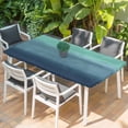 thumbnail image 2 of Teal Blue Ombre Table Cloths for 4 Foot Rectangle Tables, Modern Abstract Art Texture Patio Waterproof Elastic Fitted Tablecloths, Washable Rectangular Table Cover for Camping, 2 of 8
