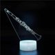 thumbnail image 1 of 3D Illusion Lamp Clarinet Mood Light 7 Colour Changing Acrylic LED Night Light USB Cables Bedroom Desk Decoration, 1 of 4