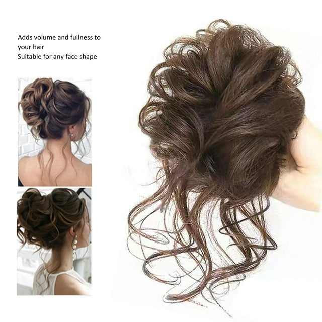 Messy Bun Hairpiece, Exquisite Stylish Curly Wavy Updo Hairpiece For Women For Wedding