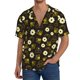 thumbnail image 1 of Balery Honey Bees With Flowers Camisa Casual de Manga Corta con Botones para Hombre, Texturizada, Estilo Cubano, para Playa, Verano-X-Large, 1 of 5