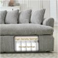 thumbnail image 6 of Large 127" L-Shaped Sectional Sofa with Curved Back, Gray Corduroy Upholstery, High-Density Foam, Zero Assembly Needed, 6 of 10