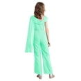thumbnail image 2 of CHICTRY Kids Girls Sleeveless Romper Chiffon Wide Leg Jumpsuit Shiny Rhinestones Birthday Party Romper Mint Green 6, 2 of 7