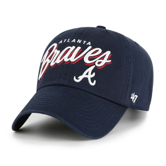 Women's '47 Navy Atlanta Braves Ariana Clean Up Adjustable Hat