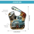 thumbnail image 4 of Zufioo Vintage Truck Farm Scene Print Toddler Adjustable Waterproof Bib, 11.6x15 Inch Feeding Bib Suitable for 6-24 Month Babies, 4 of 8