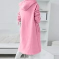 thumbnail image 3 of Hoodies for Women Zpanxa Women's Solid Color Zip up Hoodie, Long Irregular Hem Long Coat, Plus Size Winter Warm Sweatshirts Jackets Hoodies Outerwear with Pockets Pink XL, 3 of 5