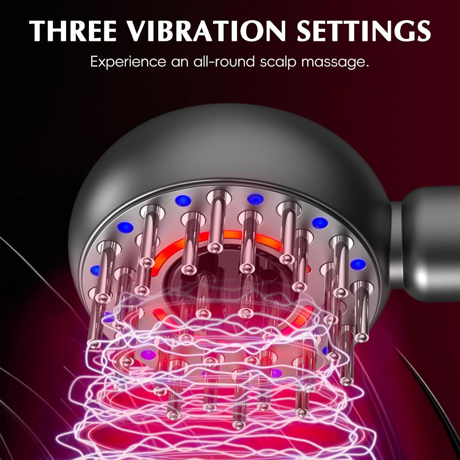 Scalp Massaging Brush: Hair Scalp Electric Massager Oil Applicator with Red Light - Rechargeable Head Relax Deep Massage Comb for Thinning Hair