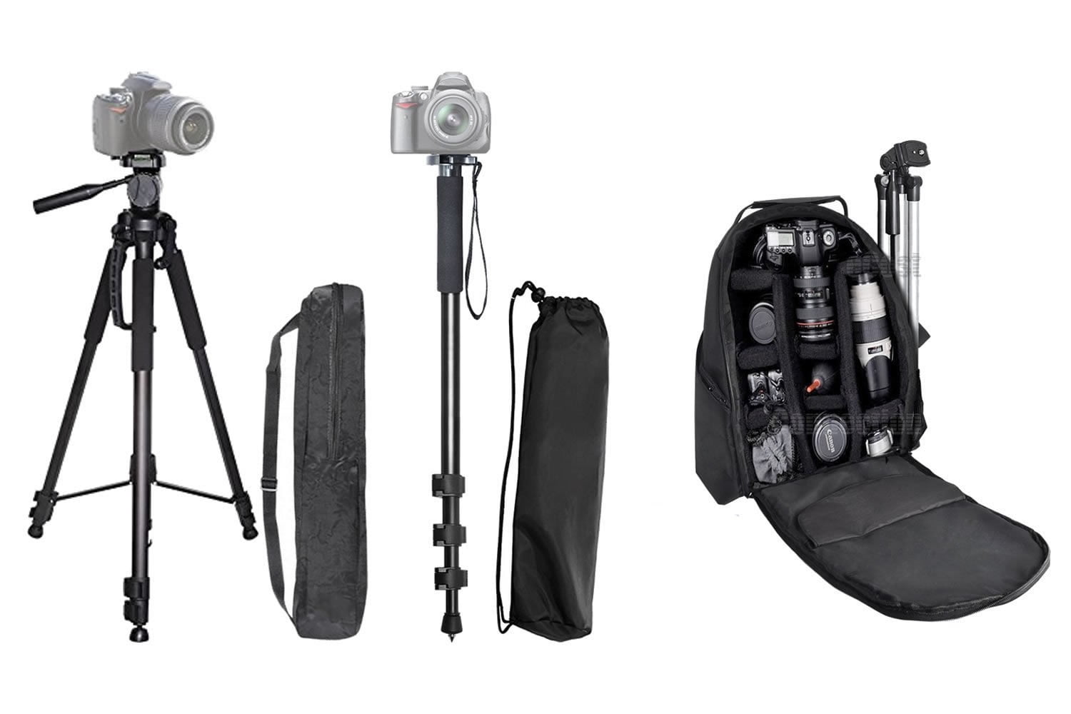60" Inch Professional Camera Tripod + Pro Series 72" Inch Monopod w